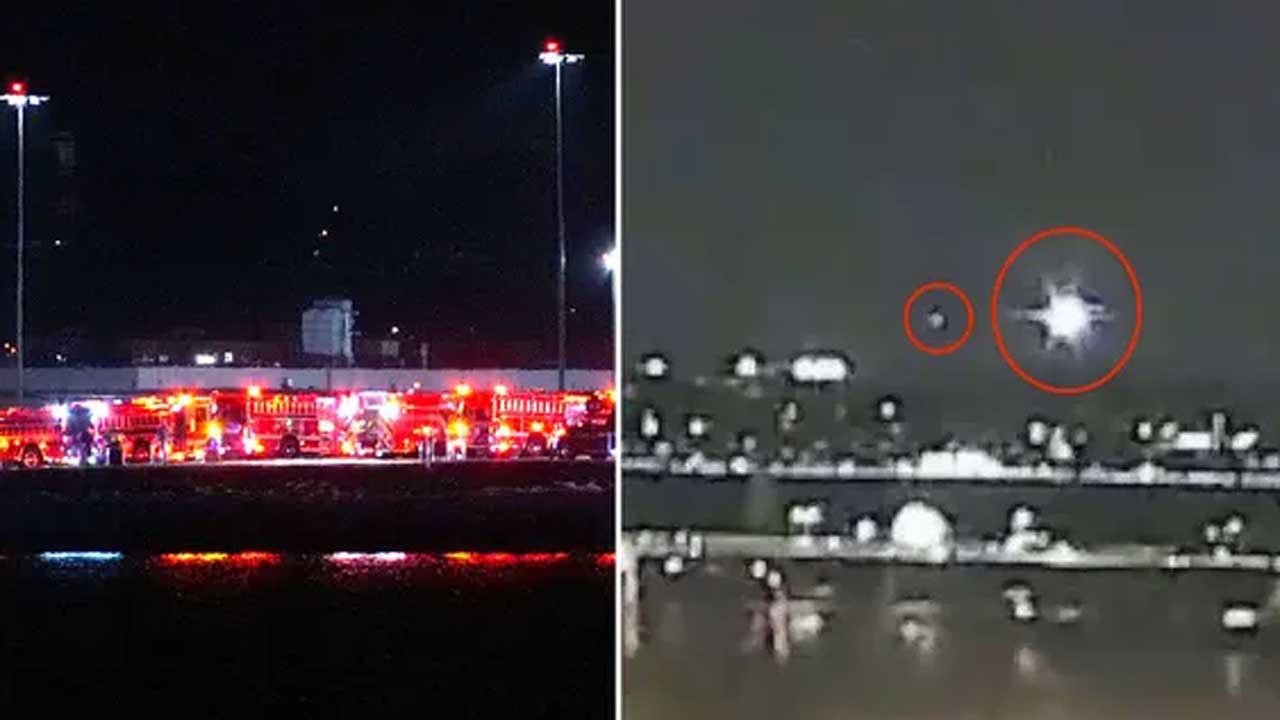আমেরিকান এয়ারলাইন্সের বিমানের সাথে হেলিকপ্টারের সংঘর্ষ, পোটোম্যাক নদীতে পড়ে গেছে
